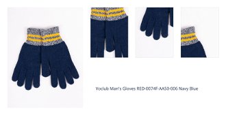 Yoclub Man's Gloves RED-0074F-AA50-006 Navy Blue 1