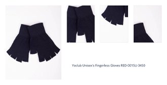 Yoclub Unisex's Fingerless Gloves RED-0015U-3450 1