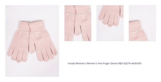 Yoclub Woman's Women's Five-Finger Gloves RED-0227K-AA50-001 1