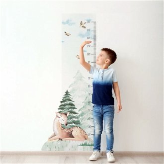 Nálepka na stenu - detský meter Srnka v lese 2