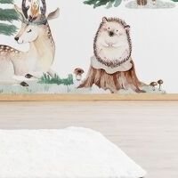 Yokodesign Nálepka na stenu - Lesné kráľovstvo - Jeleň, ježko, veverička Velikost: velká - L 9