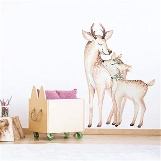 Yokodesign Nálepka na stenu - Lesné kráľovstvo - Jeleň s mláďátkom
