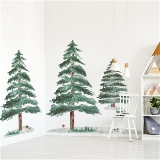 Yokodesign Nálepka na stenu - Lesné kráľovstvo - Zimné stromčeky