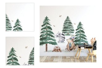 Yokodesign Nálepka na stenu - Lesné kráľovstvo - Zvieratká s medveďom Velikost: velká - L 4