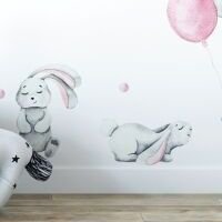 Nálepka na stenu - Pastelové králiky 8