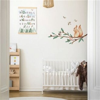 Yokodesign Nálepka na stenu - Veveričky na vetvičke