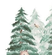 Nálepka na stenu - zvieratká, zaspávanie v lese s medveďmi veľkosť: veľká - L 6