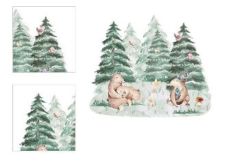 Yokodesign Nálepka na stenu - zvieratká, zaspávanie v lese s medveďmi Velikost: L - veľká 4