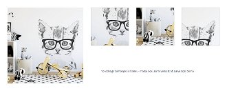 Yokodesign Samolepka na stenu - mačka s okuliarmi Velikost: M, Barva brýlí: čierna 1