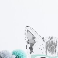 Yokodesign Samolepka na stenu - mačka s okuliarmi Velikost: XXL, Barva brýlí: mätová 6