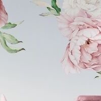 Samolepka na stenu - Pivonky-veľké farba: ružová 7