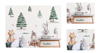 Set - nálepky Lesné kráľovstvo - Zvieratká s líškou, zimný les 3