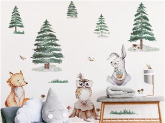Yokodesign Set - nálepky Lesné kráľovstvo - Zvieratká s líškou, zimný les