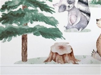 Yokodesign Set - nálepky Lesné kráľovstvo - Zvieratká s medveďom, zimné stromčeky 8