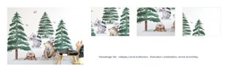 Set - nálepky Lesné kráľovstvo - Zvieratká s medveďom, zimné stromčeky 1