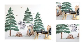 Yokodesign Set - nálepky Lesné kráľovstvo - Zvieratká s medveďom, zimné stromčeky 3