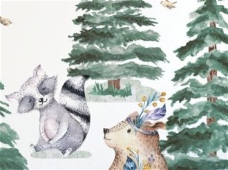 Yokodesign Set - nálepky Lesné kráľovstvo - Zvieratká s medveďom, zimné stromčeky 5