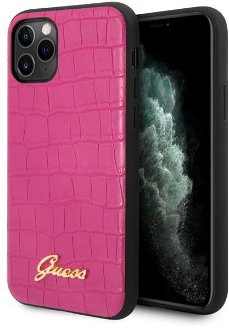 Zadný kryt Guess Croco pre iPhone 11 Pro, ružový