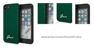 Zadný kryt Guess Croco pre iPhone SE/8/7, zelený 1
