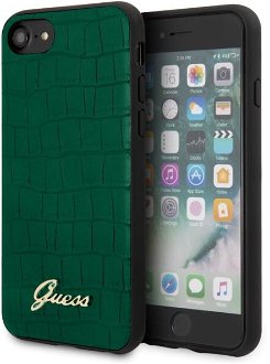 Zadný kryt Guess Croco pre iPhone SE/8/7, zelený