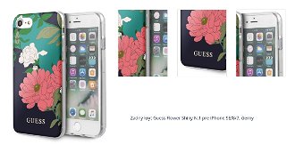 Zadný kryt Guess Flower Shiny N.1 pre iPhone SE/8/7, čierny 1