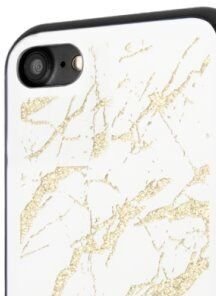 Zadný kryt Guess Glitter Marble pre iPhone SE/8/7, bielo-zlatý 6
