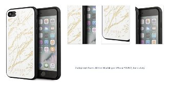Zadný kryt Guess Glitter Marble pre iPhone SE/8/7, bielo-zlatý 1