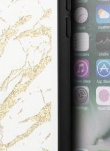 Zadný kryt Guess Glitter Marble pre iPhone SE/8/7, bielo-zlatý 5
