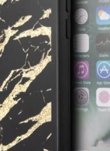 Zadný kryt Guess Glitter Marble pre iPhone SE/8/7, čierno-zlatý 5