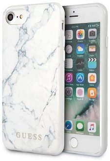 Zadný kryt Guess Marble pre iPhone SE/8/7, biely