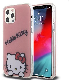 Zadný kryt Hello Kitty IML Daydreaming Logo pre Apple iPhone 12/12 Pro, ružová
