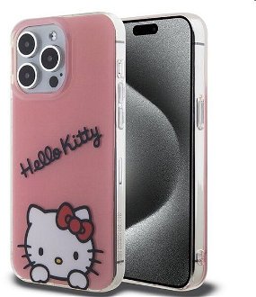 Zadný kryt Hello Kitty IML Daydreaming Logo pre Apple iPhone 15 Pro Max, ružové