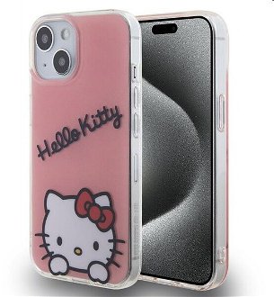 Zadný kryt Hello Kitty IML Daydreaming Logo pre Apple iPhone 15, ružové