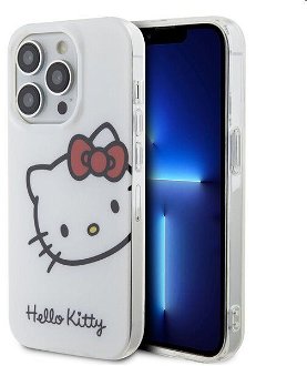 Zadný kryt Hello Kitty IML Head Logo pre Apple iPhone 15 Pro, biela