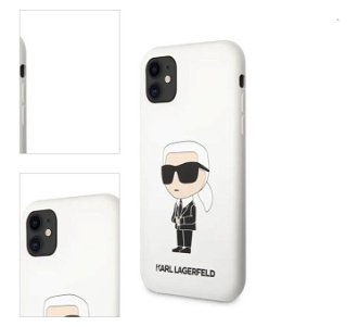 Zadný kryt Karl Lagerfeld Liquid Silicone Ikonik NFT pre Apple iPhone 11, biela 4