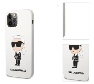 Zadný kryt Karl Lagerfeld Liquid Silicone Ikonik NFT pre Apple iPhone 12/12 Pro, biele 3