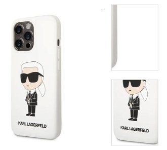 Zadný kryt Karl Lagerfeld Liquid Silicone Ikonik NFT pre Apple iPhone 13 Pro Max, biele 3
