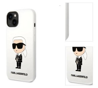 Zadný kryt Karl Lagerfeld Liquid Silicone Ikonik NFT pre Apple iPhone 14 Plus, biela 3