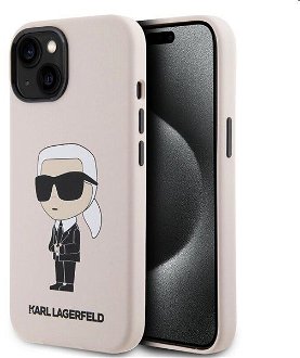 Zadný kryt Karl Lagerfeld Liquid Silicone Ikonik NFT pre Apple iPhone 15, ružové
