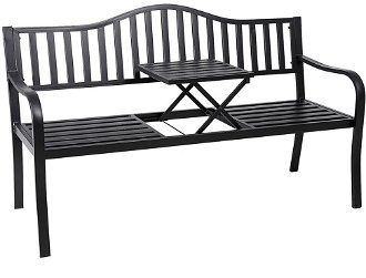Záhradná lavička so stolíkom Dagno - čierna 2