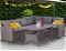 Záhradná rohová lavica s jedálenským stolom Stansted, šedý%