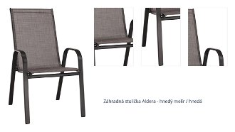 Záhradná stolička Aldera - hnedý melír / hnedá 1