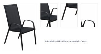 Záhradná stolička Aldera - tmavosivá / čierna 1
