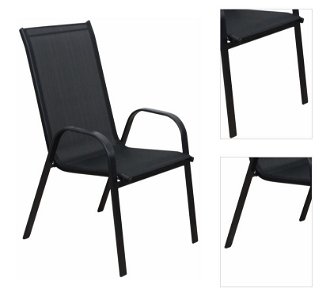 Záhradná stolička Aldera - tmavosivá / čierna 3