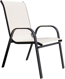 Záhradná stolička Arkadia - čierna / béžová 2