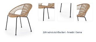 Záhradná stolička Bari - hnedá / čierna 1