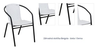 Záhradná stolička Bergola - biela / čierna 1