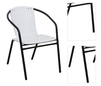 Záhradná stolička Bergola - biela / čierna 3