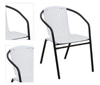 Záhradná stolička Bergola - biela / čierna 4