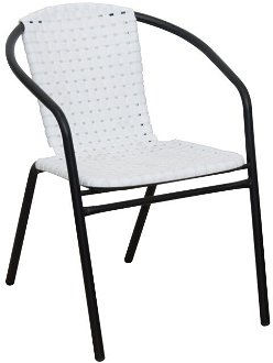 Záhradná stolička Bergola - biela / čierna 2